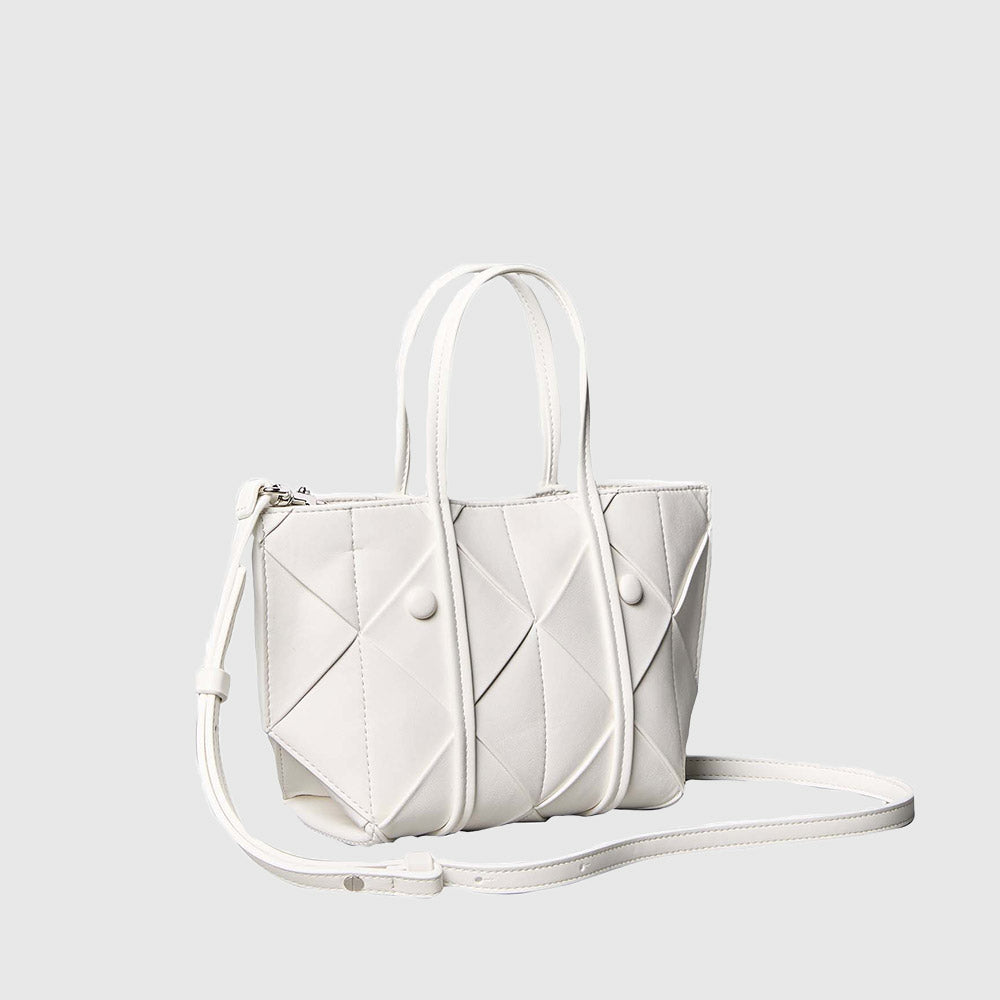 Mini Tote Crossbody Bag - White