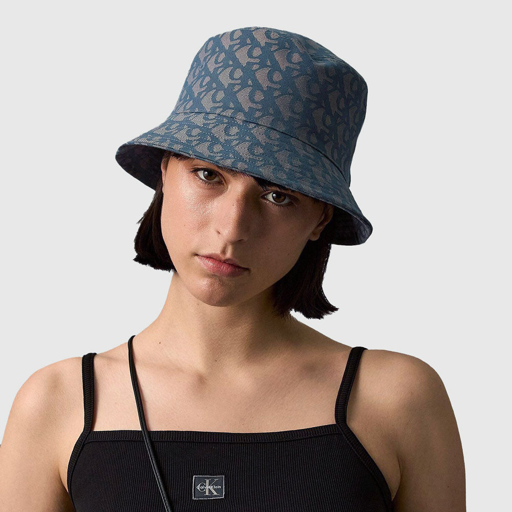 Calvin Klein Jacquard Bucket Hat - Blue |ThirdBaseUrban