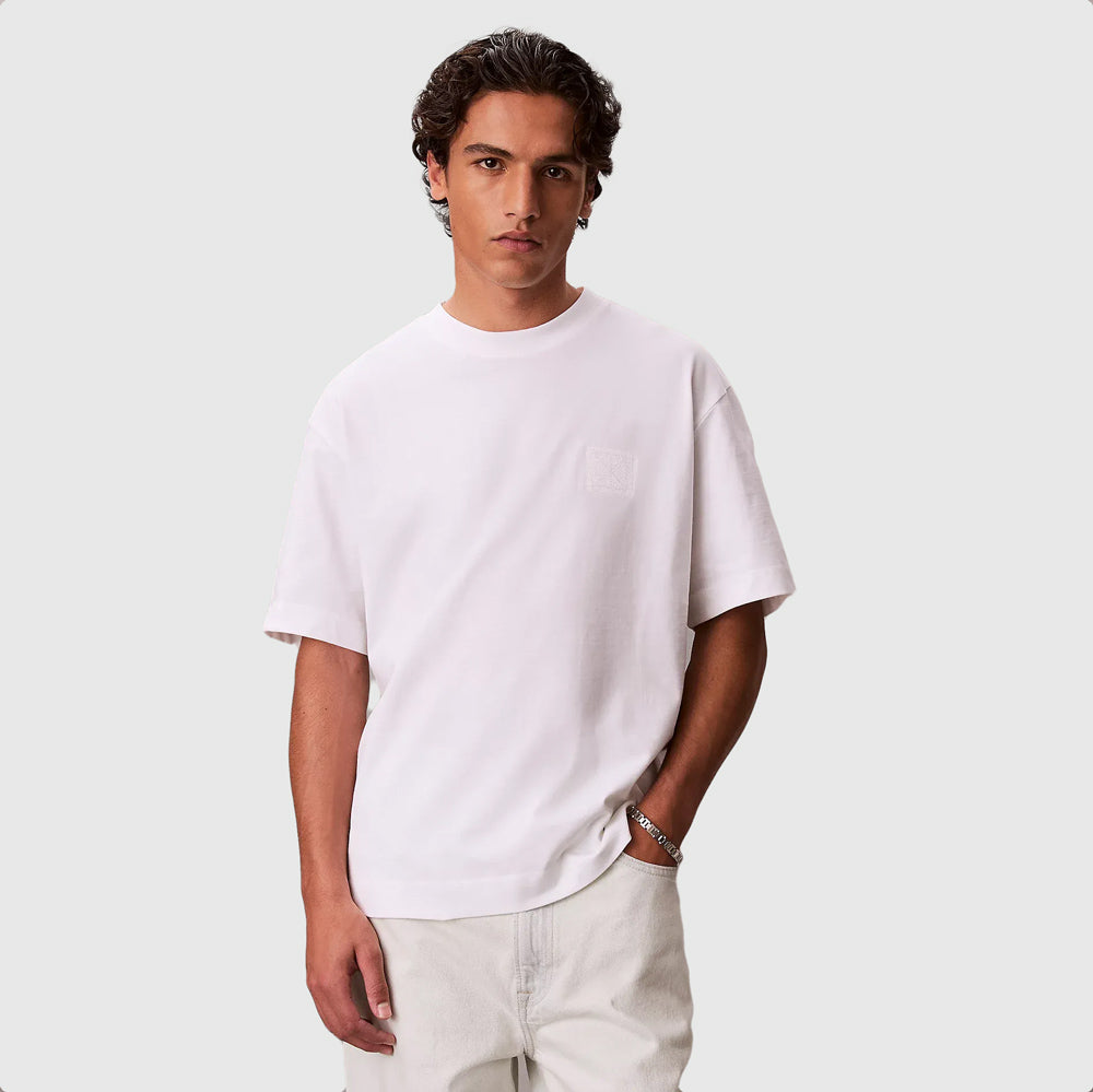 Calvin Klein Ck Emblem Patch T-Shirt - White |ThirdBaseUrban
