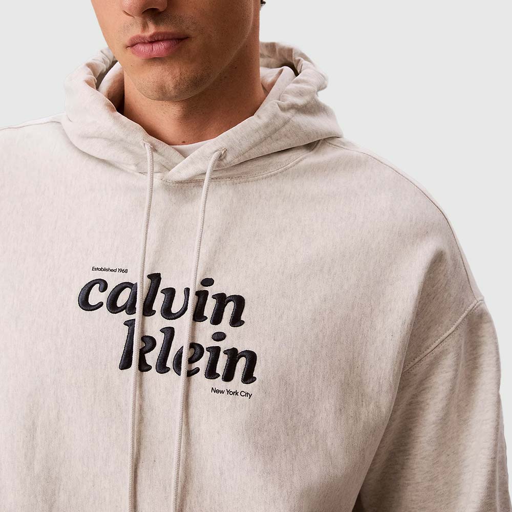 Premium Terry Graphic Hoodie - Light Grey