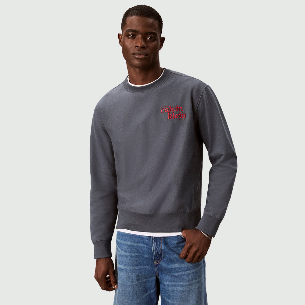 Premium Terry Graphic Crewneck - Blue/Grey