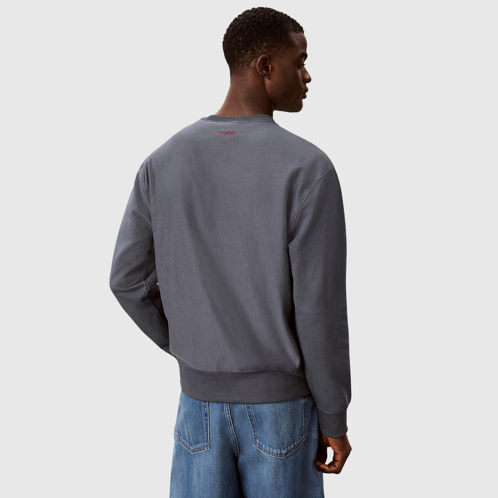 Premium Terry Graphic Crewneck - Blue/Grey