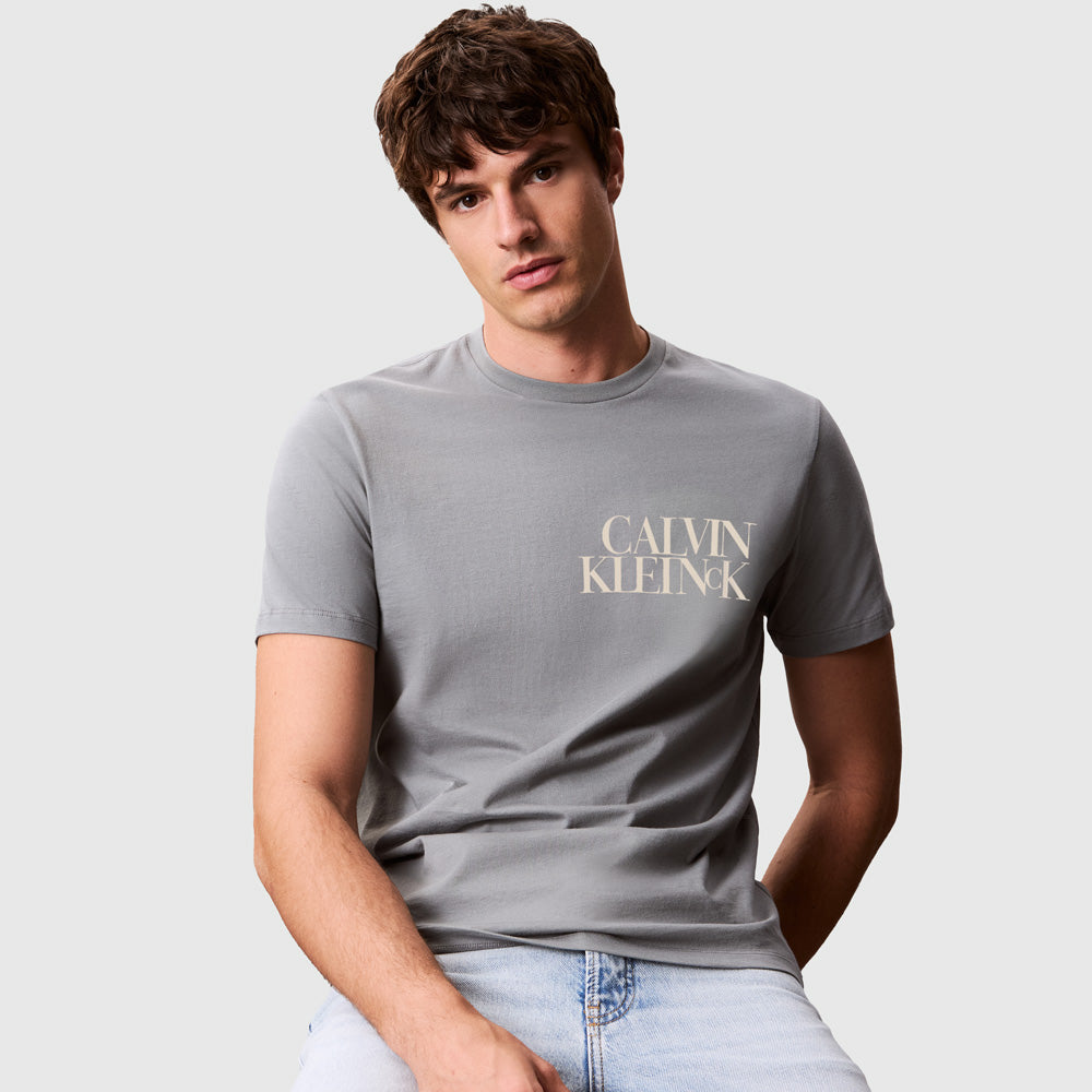 Calvin Klein Stack Graphic T-Shirt - Grey |ThirdBaseUrban