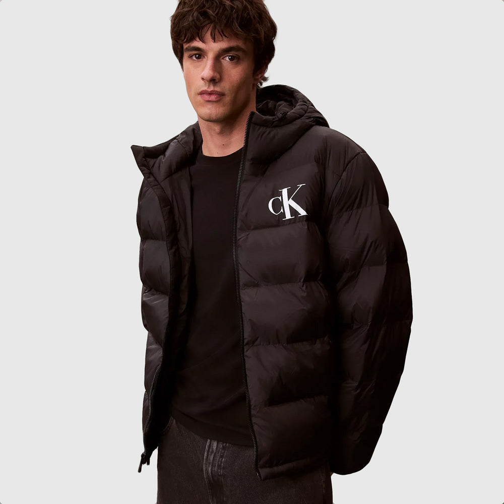 Nylon Monogram Puffer - Black