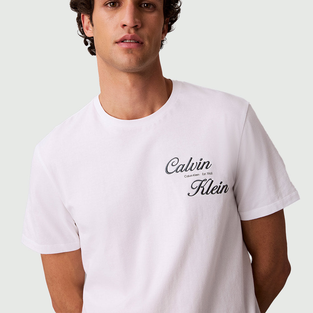 Embroidered Graphic T-Shirt - White