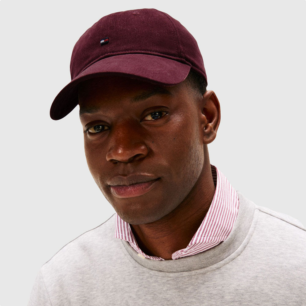 Tommy Hilfiger 85 Flag  Panel Cap - Burgundy |ThirdBaseUrban