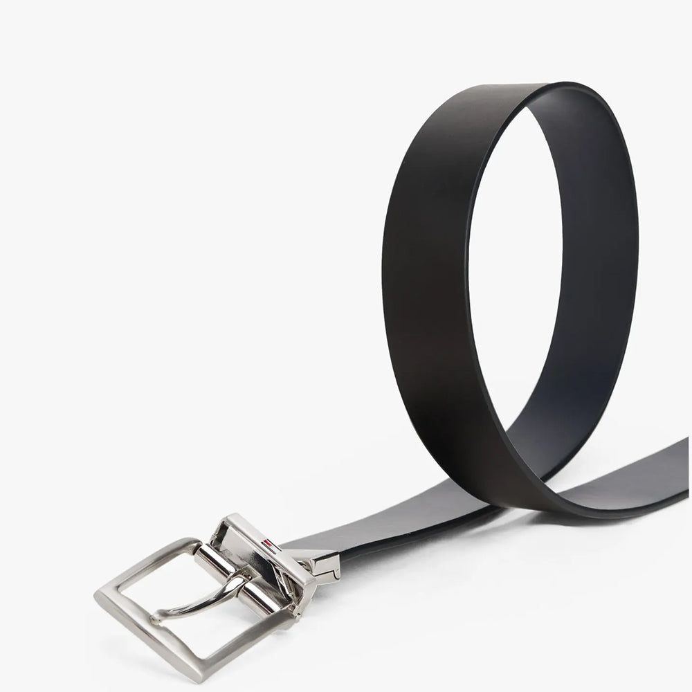 Reversible Leather Belt - Navy Multi