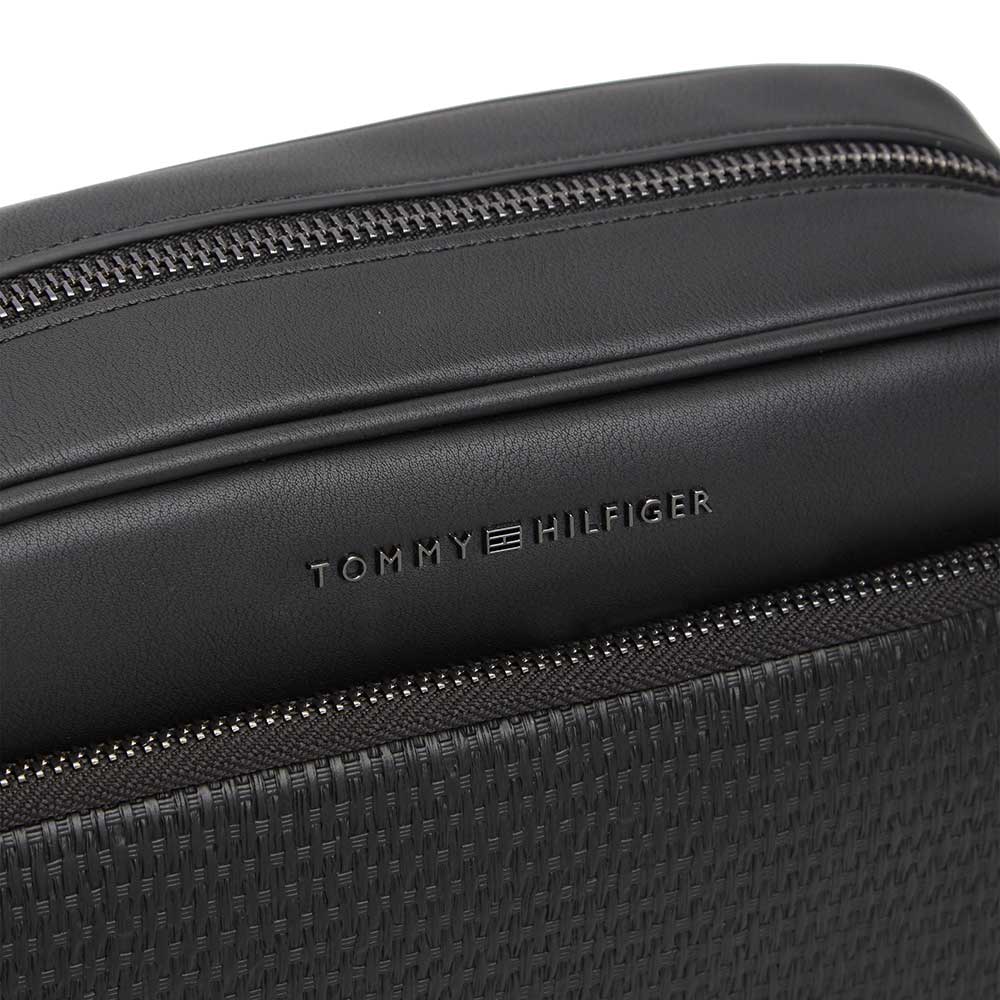Woven Crossbody Camera Bag - Black
