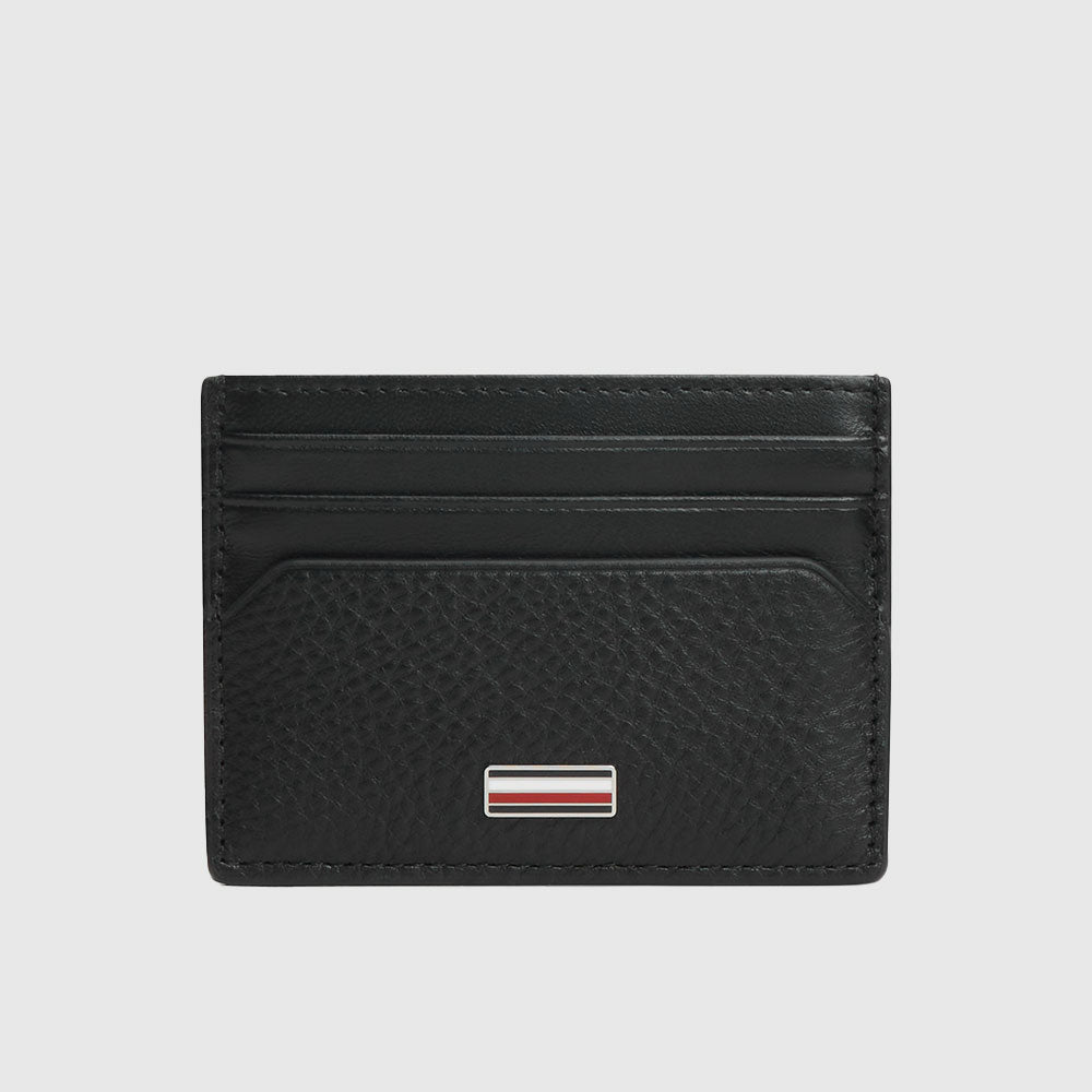 Leather Signature Plaque Card Holder - Black