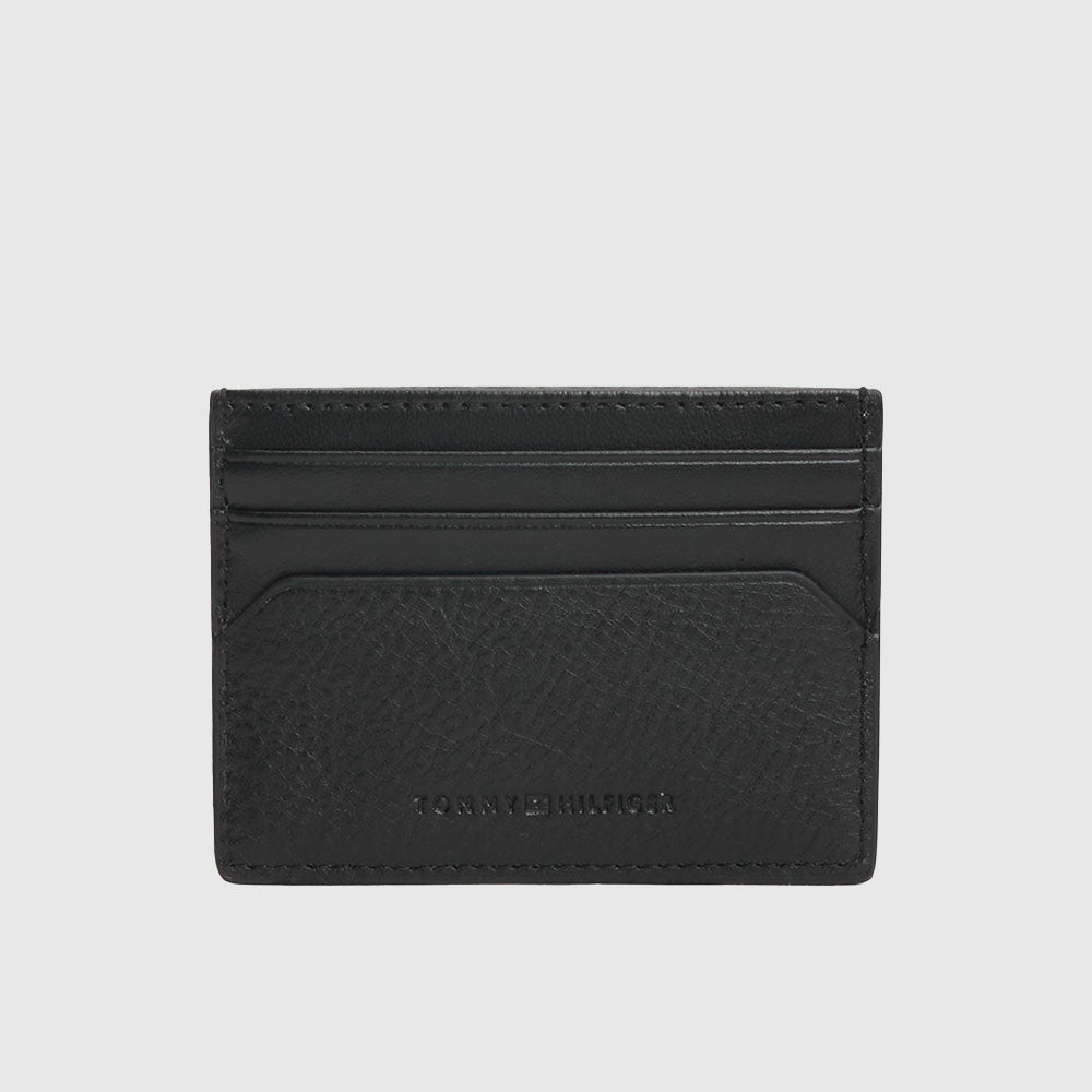 Leather Signature Plaque Card Holder - Black