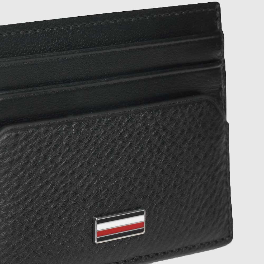 Leather Signature Plaque Card Holder - Black