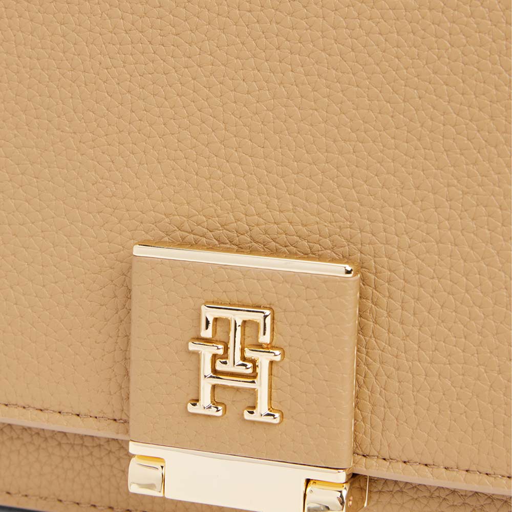 Textured Flap Shoulder Bag - Safari Canvas