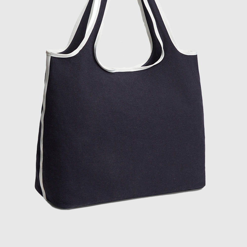Canvas Beach Tote Bag - Navy
