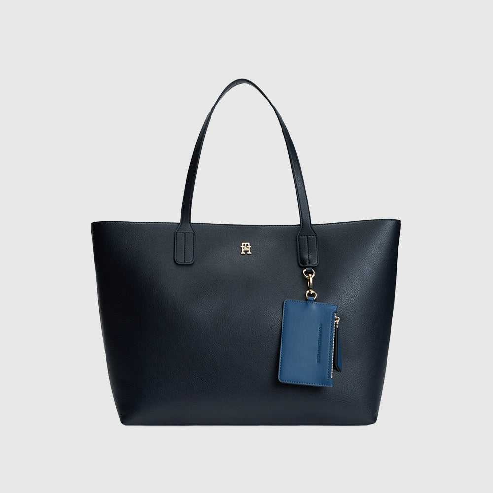 Monogram Detail Tote Bag - Navy