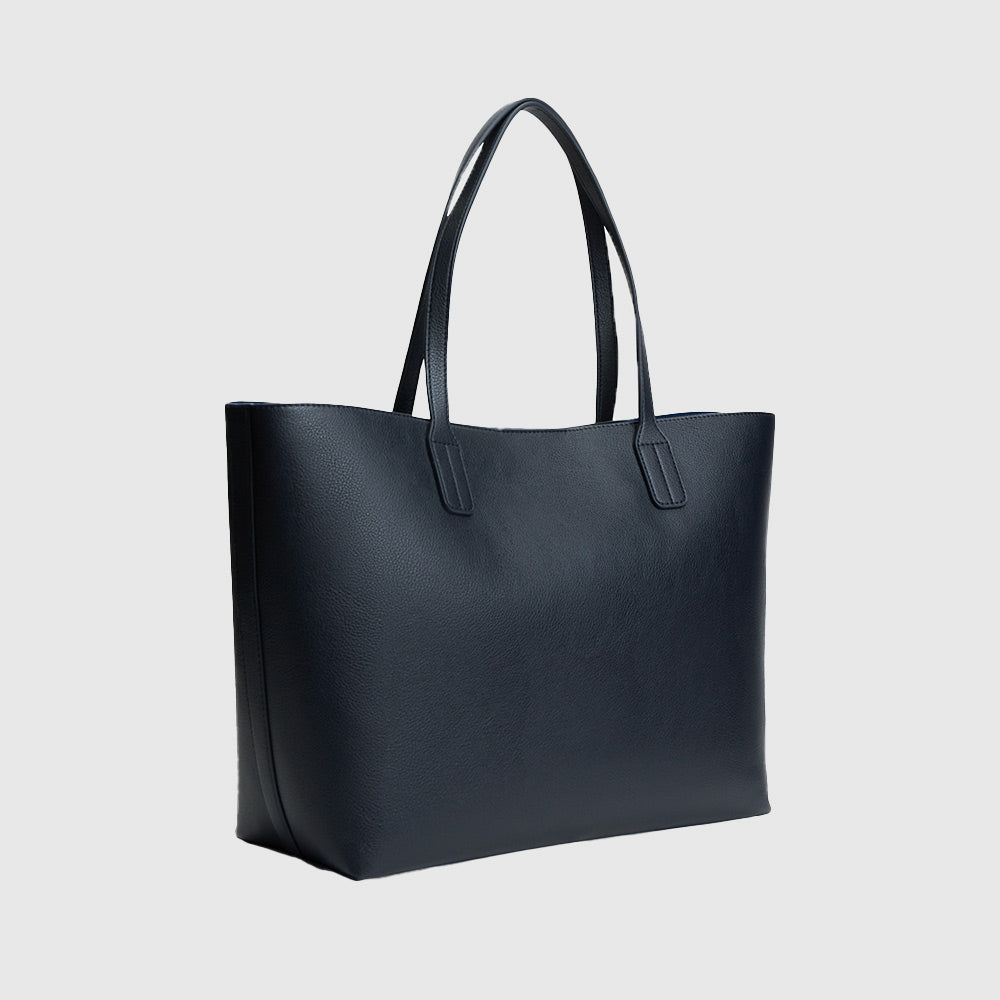 Monogram Detail Tote Bag - Navy