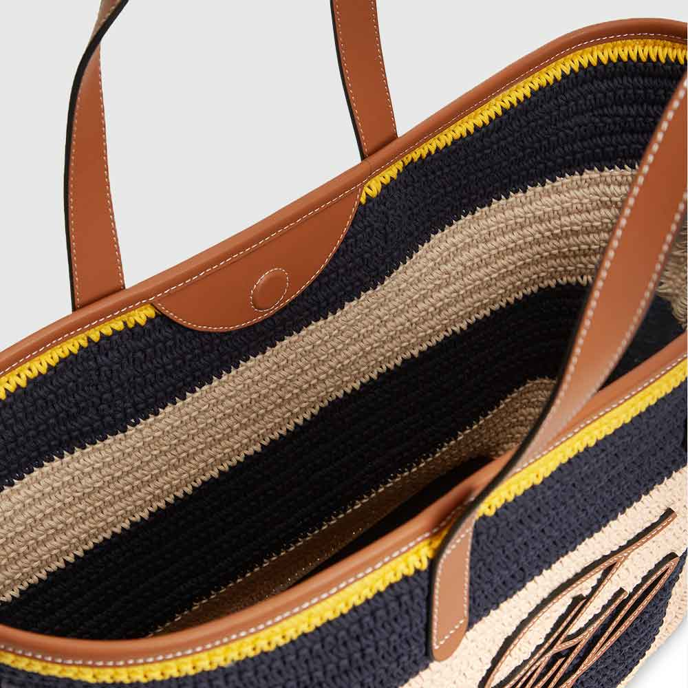 Woven Logo Tote Bag - Navy Multi