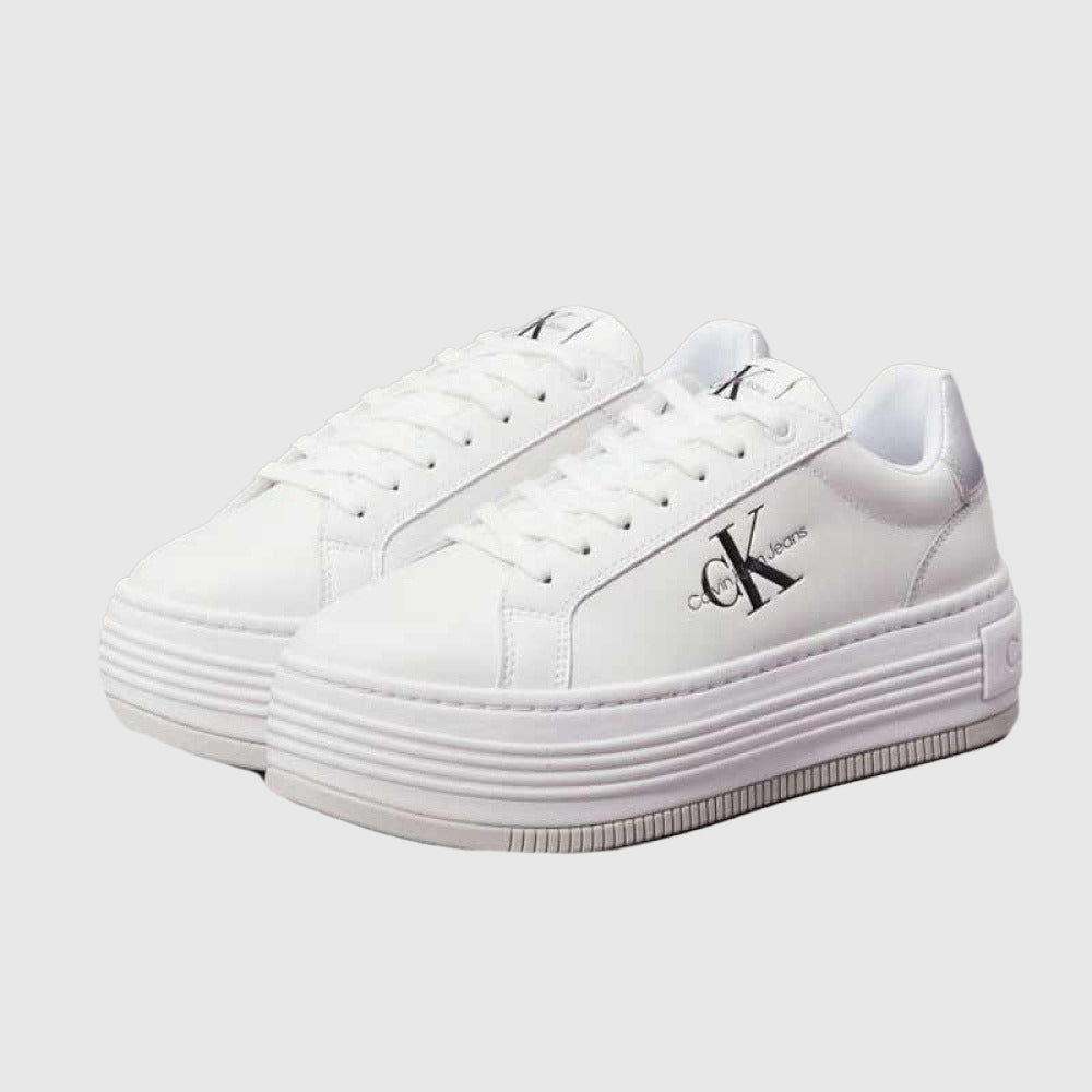 Bold Platform Leather Sneaker - White *
