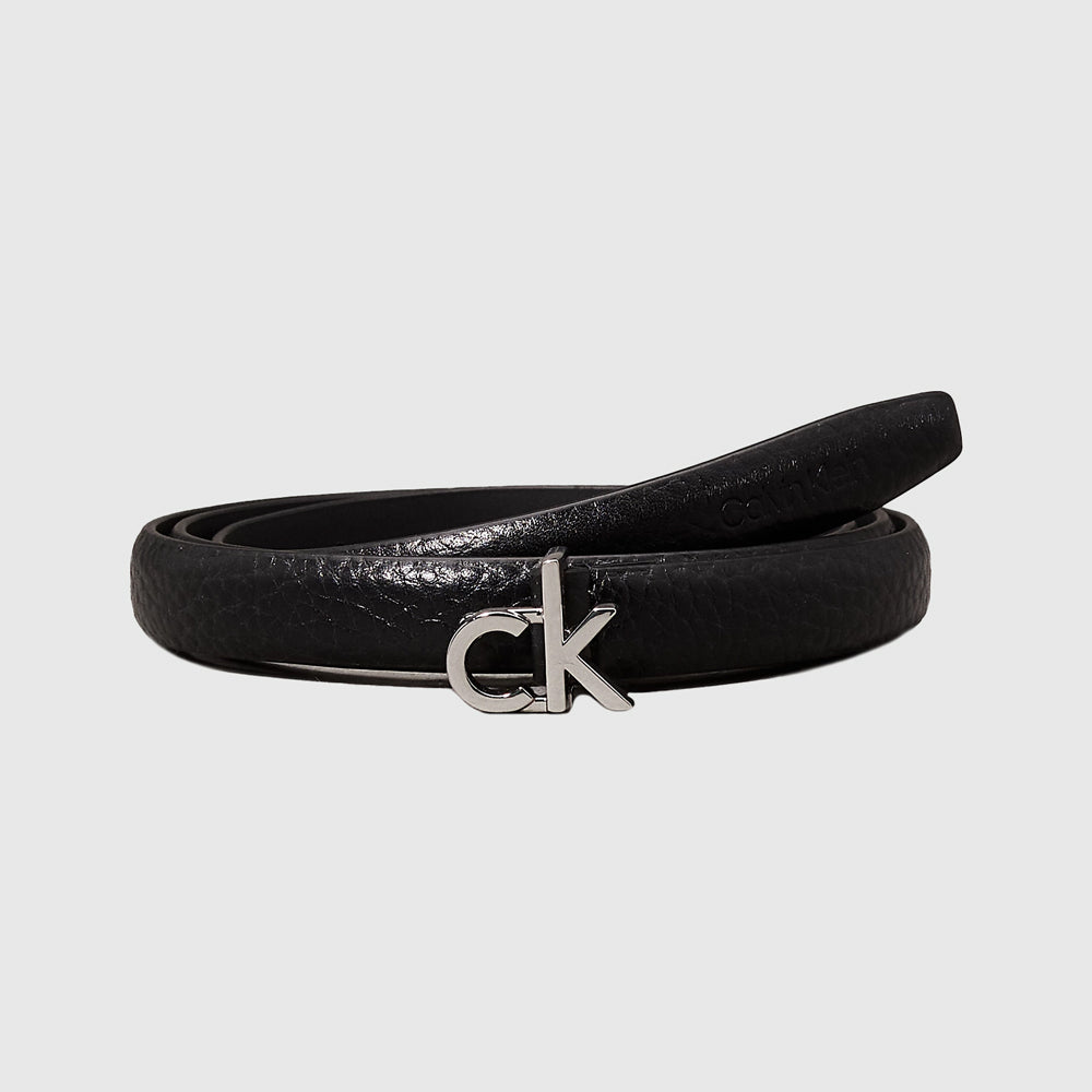 Calvin Klein Slim Pebble Belt - Black |ThirdBaseUrban