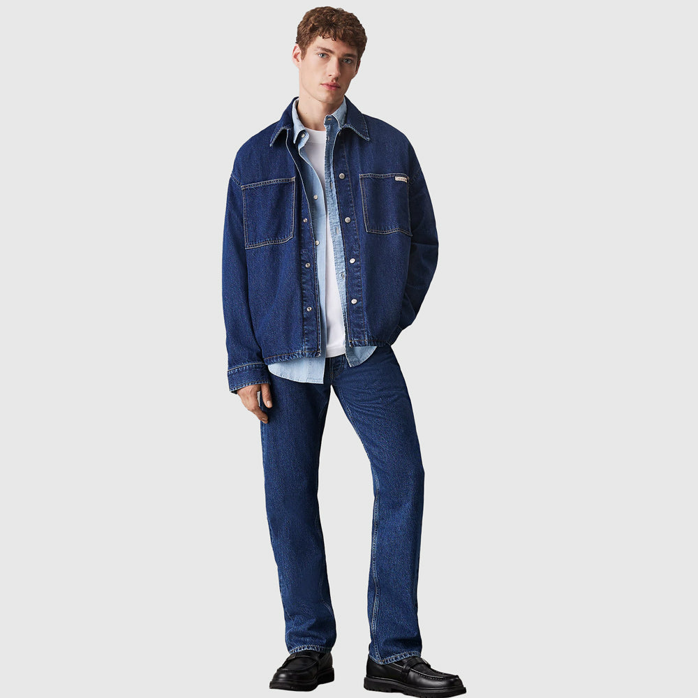 Relaxed Shirt Jacket - Denim Dark
