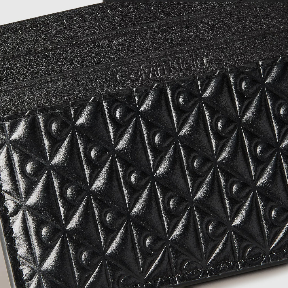 Embossed Emblem Card Case - Black
