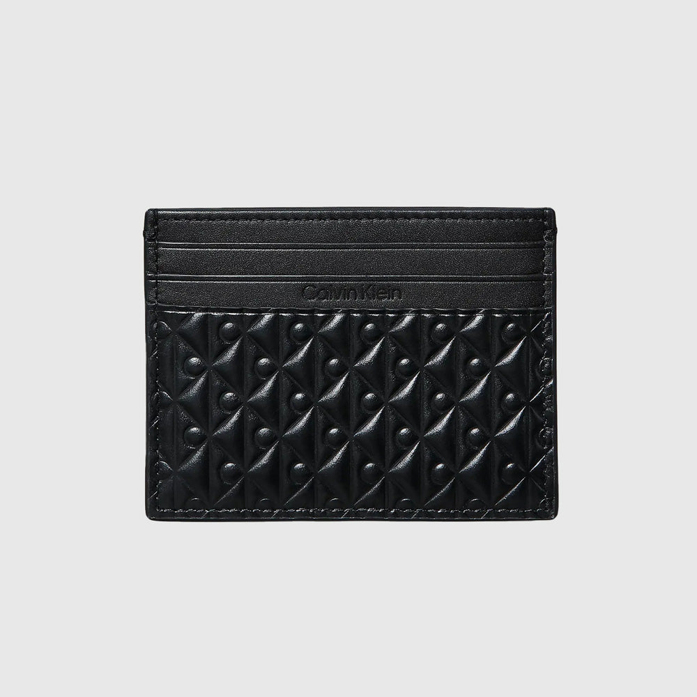 Calvin Klein Embossed Emblem Card Case - Black |ThirdBaseUrban