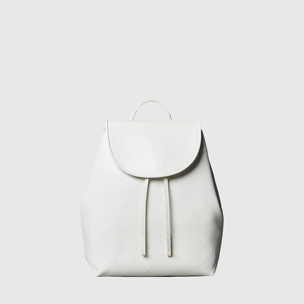 Calvin Klein  Aop Flap Backpack - White |ThirdBaseUrban