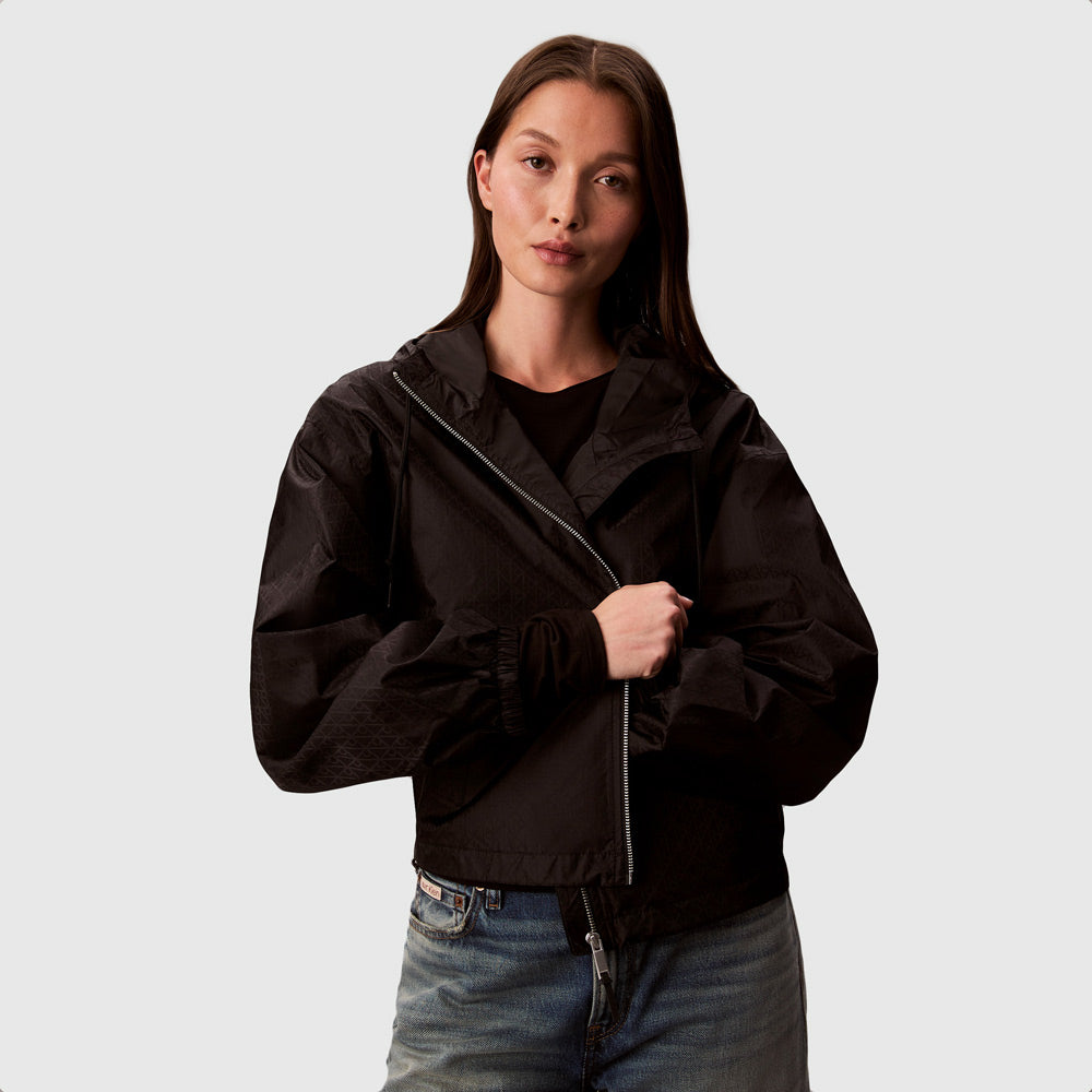 Calvin Klein Jacquard Wind Jacket - Black |ThirdBaseUrban