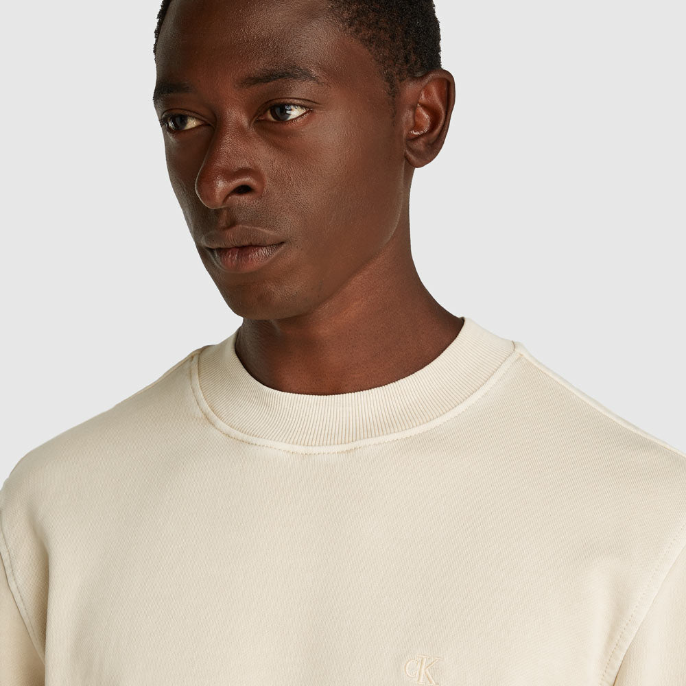 Washed Applique Sweater - Cream