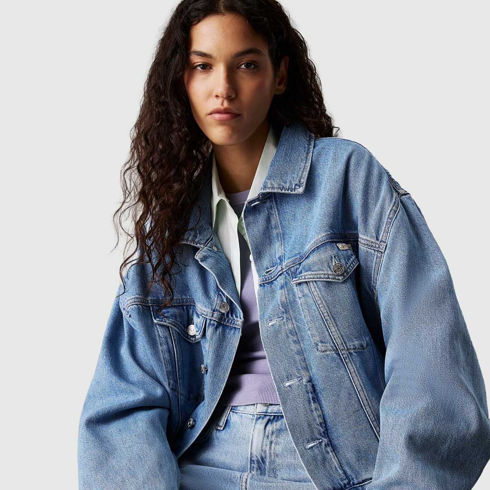 Calvin Klein Boxy Denim Jacket - Denim Light |ThirdBaseUrban