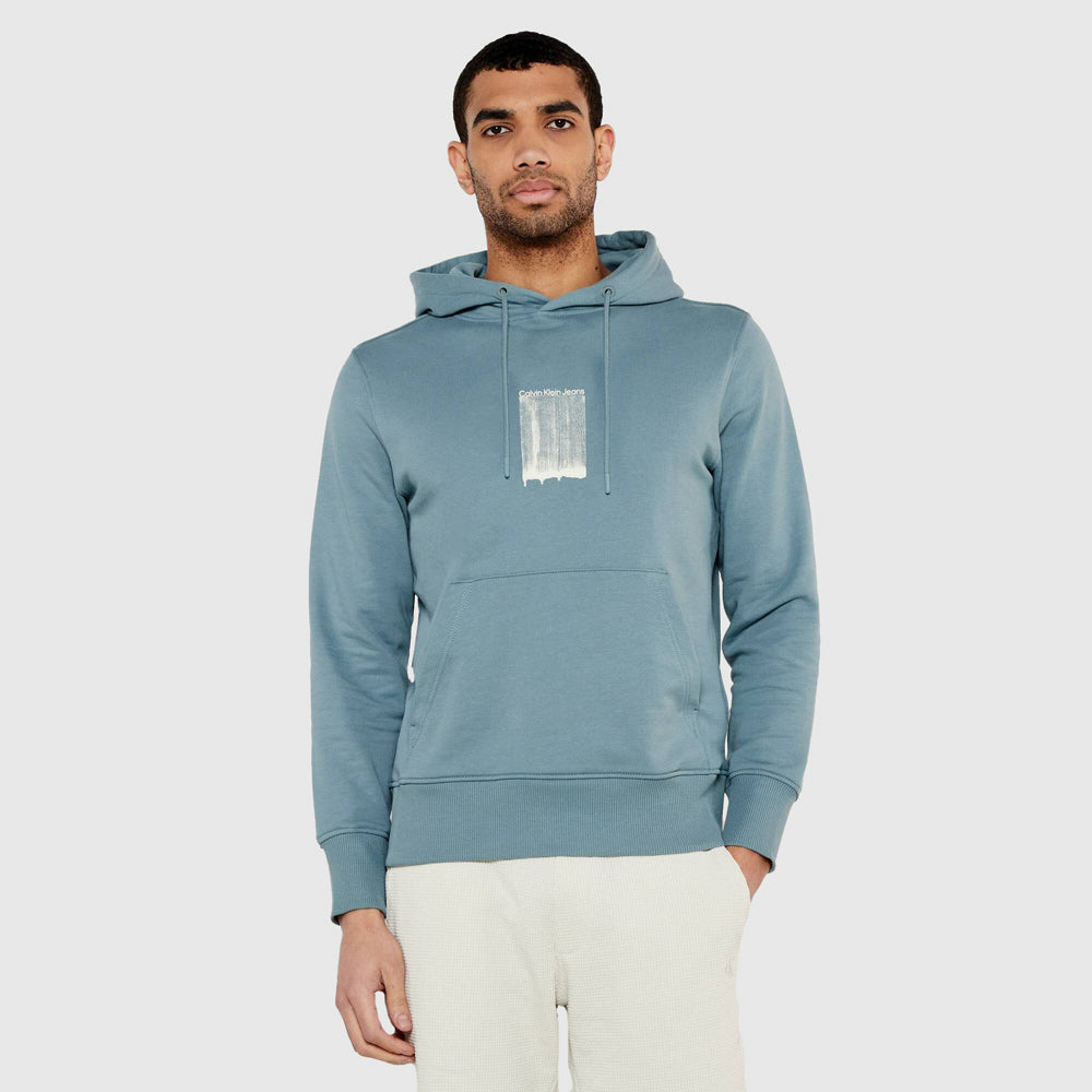 Calvin Klein Brush Stroke Graphic Hoodie - Teal |ThirdBaseUrban