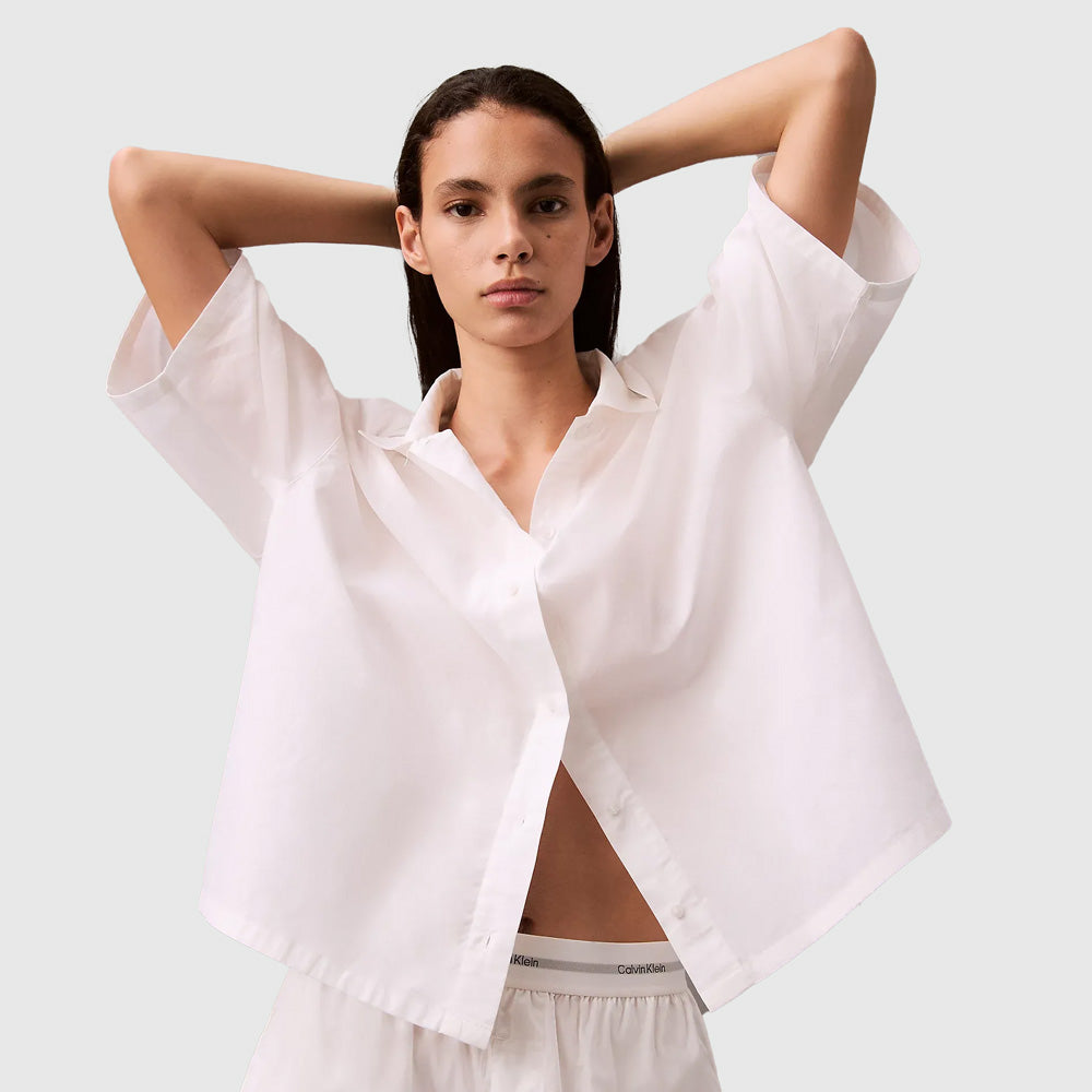 Button Down Sleep Shirt - White
