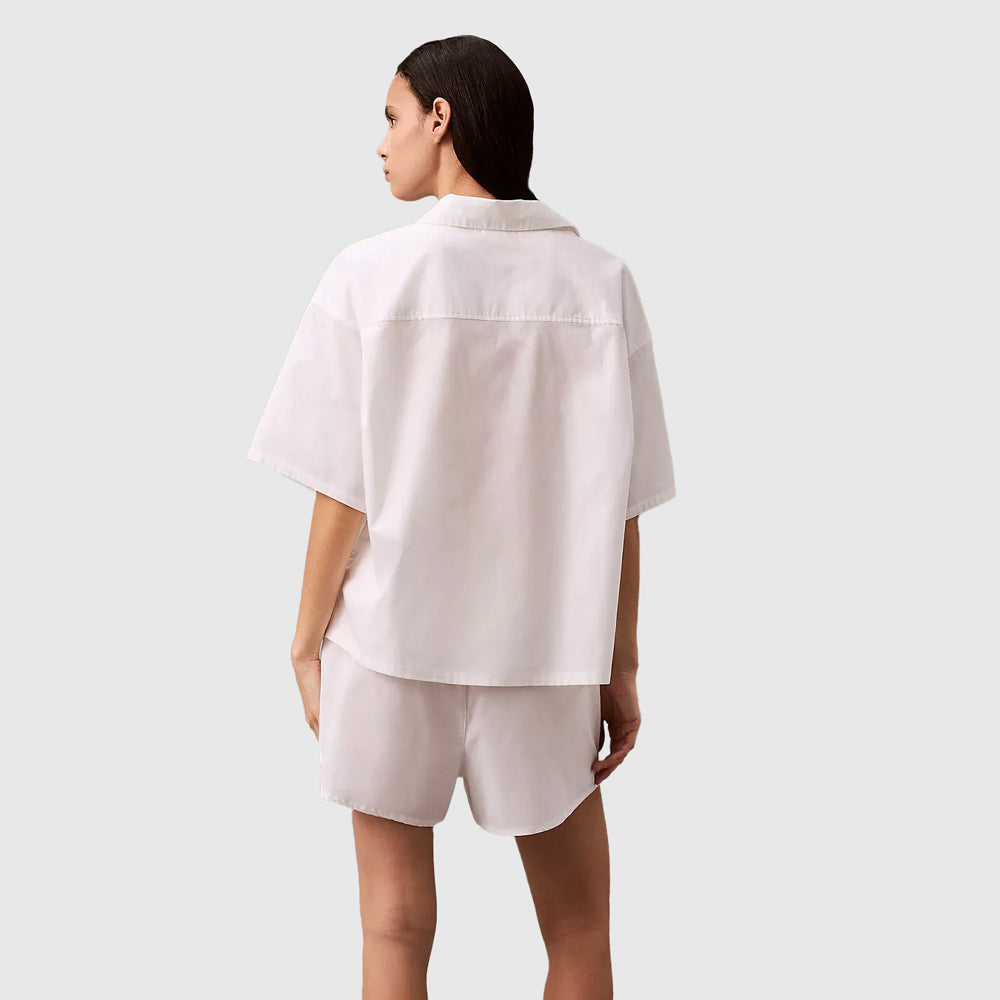 Button Down Sleep Shirt - White