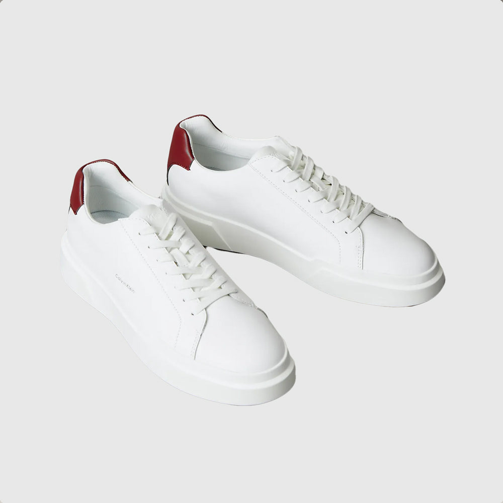 メル15743  Calvin Klein Chunky Cupsole Leather Sneaker - White Multi