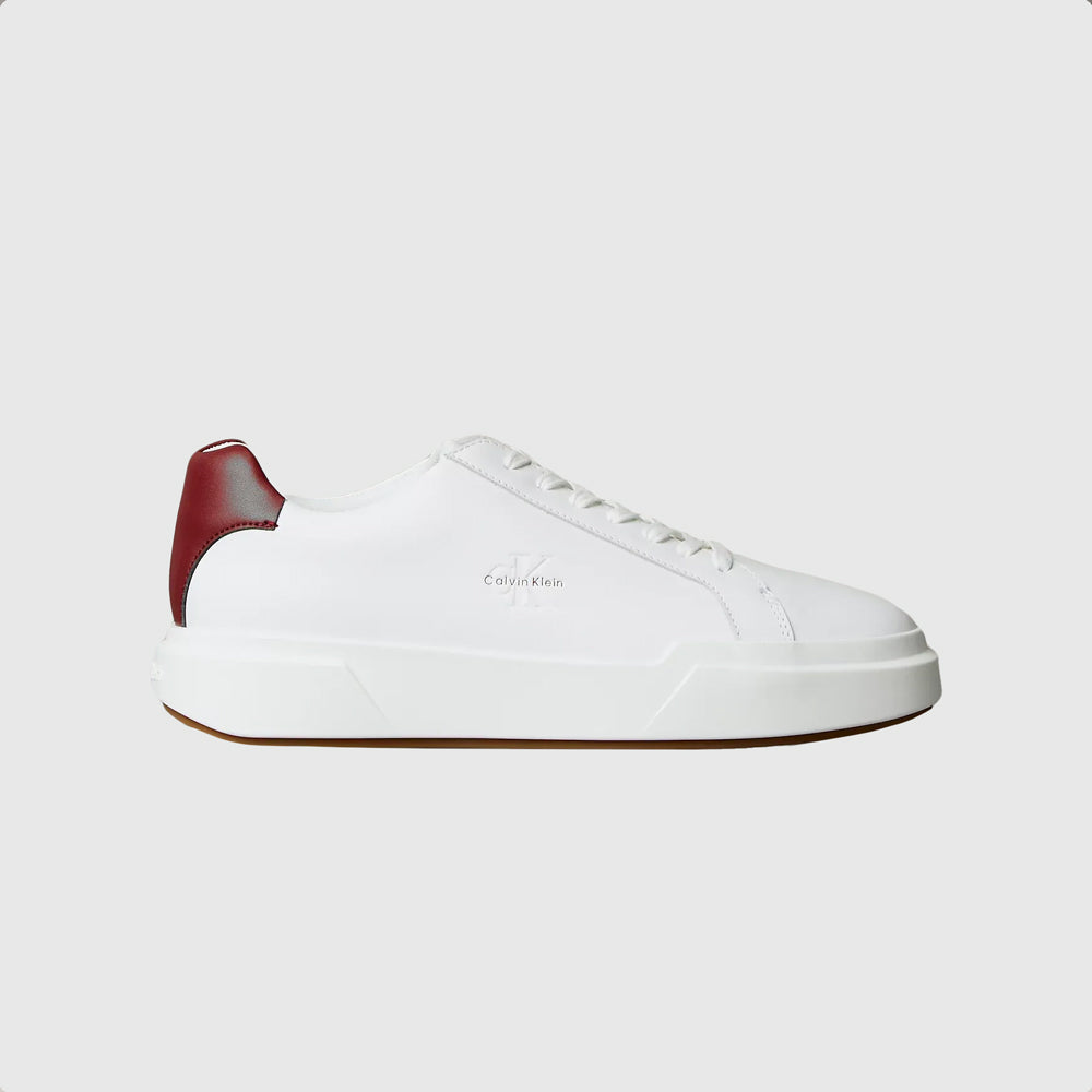 Calvin Klein Chunky Cupsole Leather Sneaker - White Multi |ThirdBaseUrban