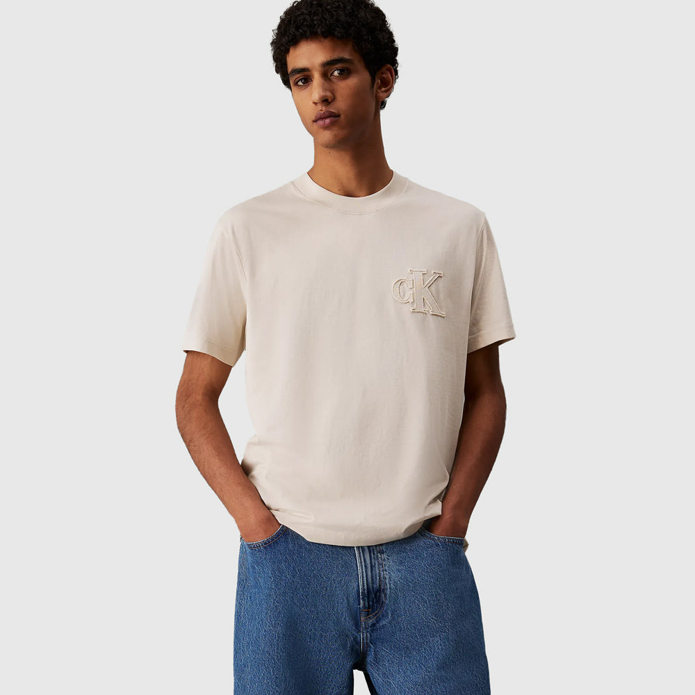 Calvin Klein Ck Applique T-Shirt - Cream ThirdBaseUrban