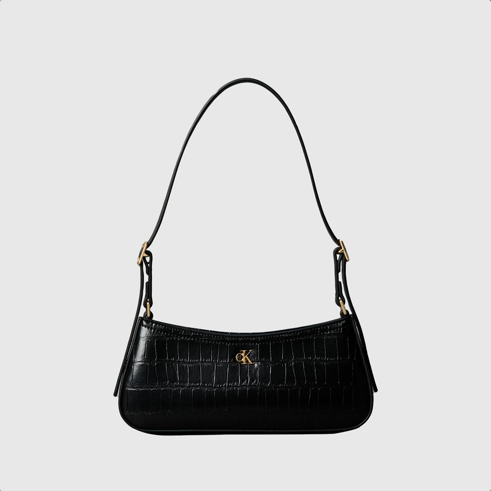 Calvin Klein Ck Croc Shoulder Bag - Black |ThirdBaseUrban