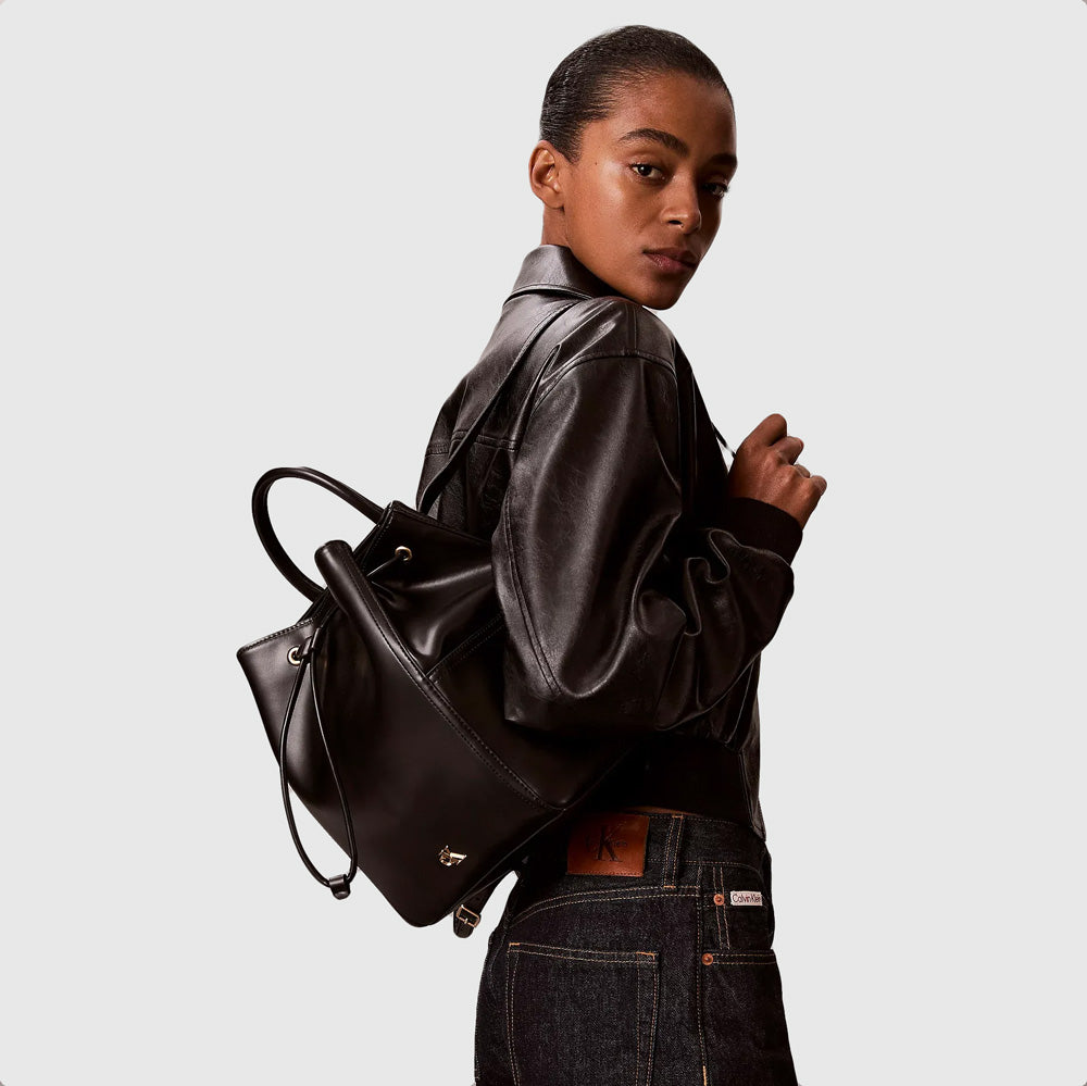 Ck Drawstring Backpack - Black