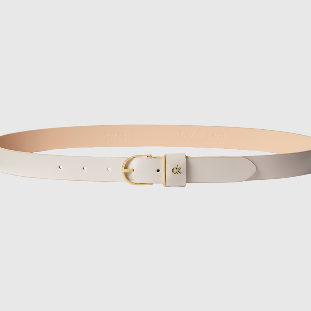 Ck Metal Loop Belt - Beige