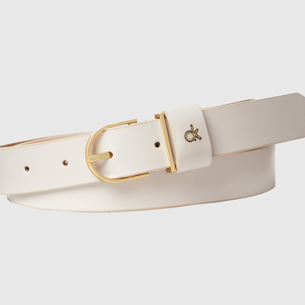 Calvin Klein Ck Metal Loop Belt - Beige |ThirdBaseUrban