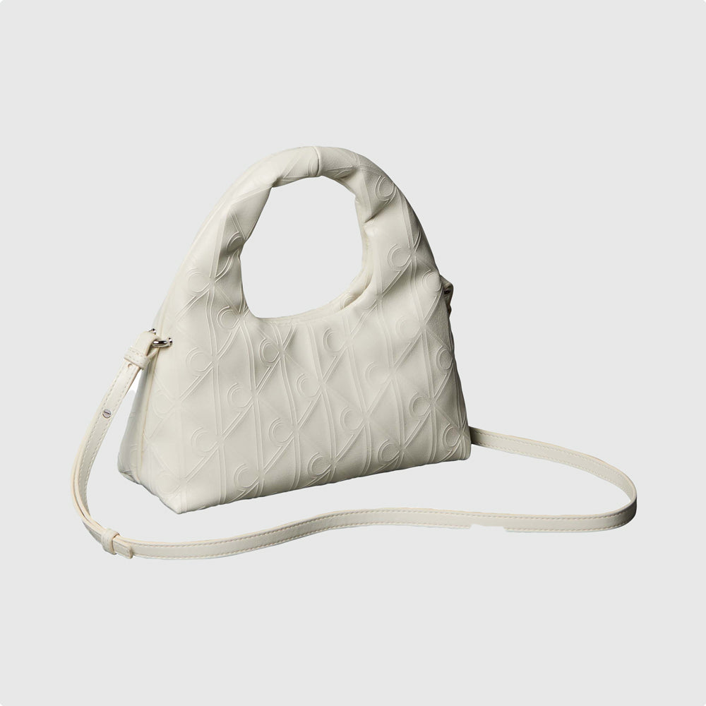 Puffer Bag With Strap - White