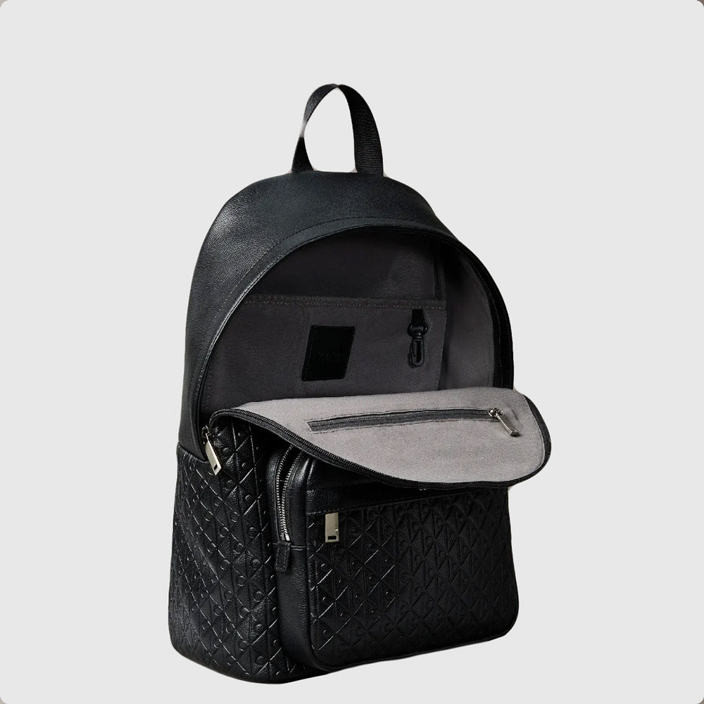 Emblem Emboss Round Backpack - Black