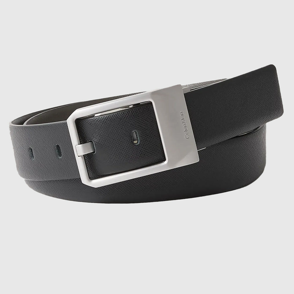 Calvin Klein Faceted Buckle Belt - Black |ThirdBaseUrban