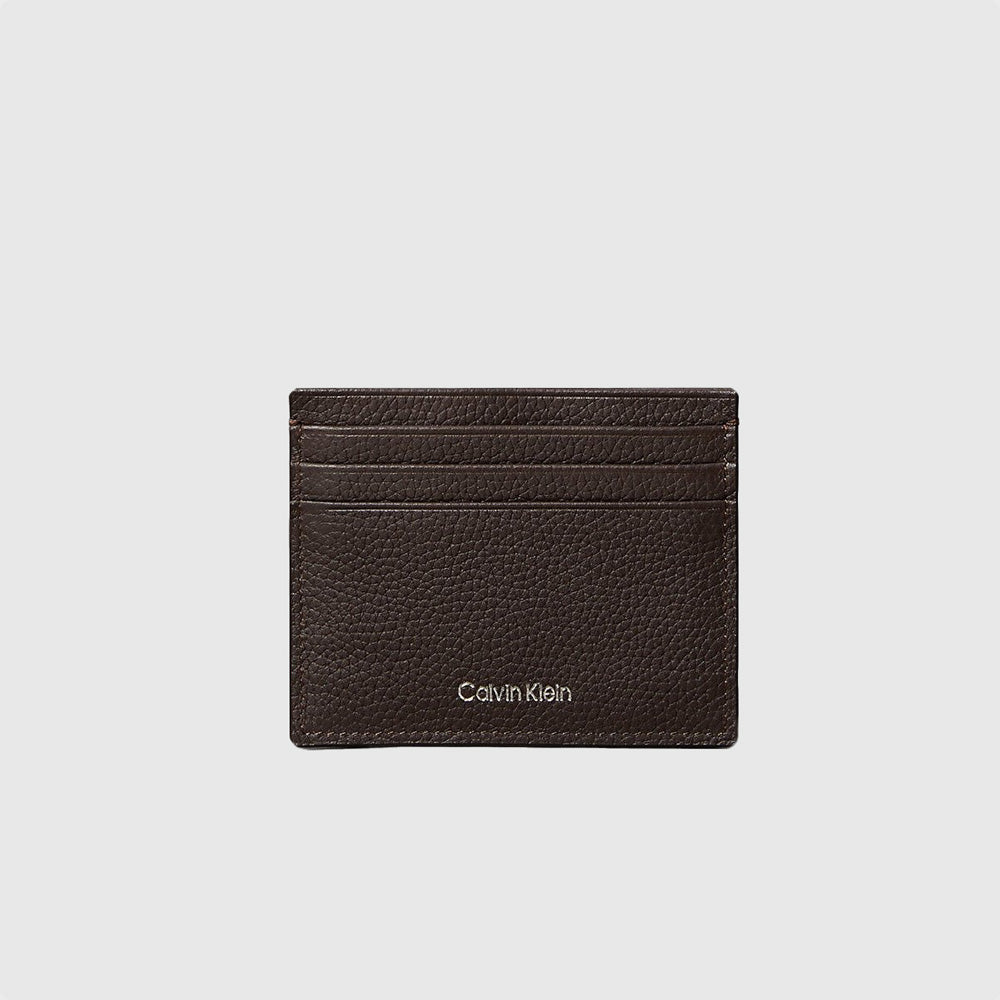 Calvin Klein Foil Emboss Card Case - Dark Brown |ThirdBaseUrban
