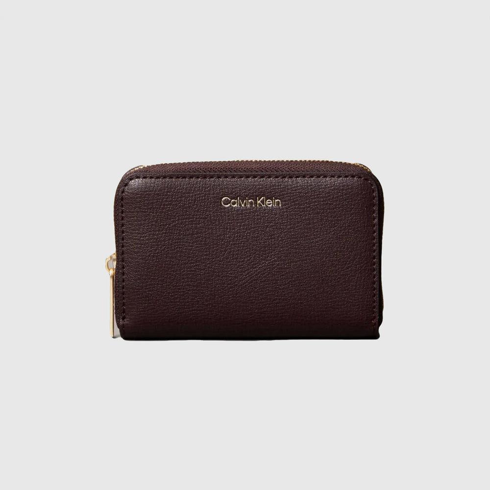 Calvin Klein Foil Zip Wallet - Burgundy |ThirdBaseUrban