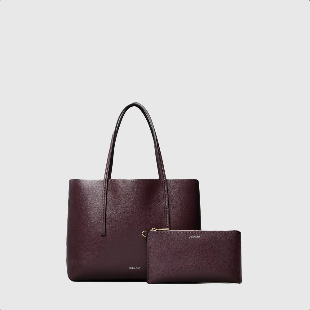 Calvin Klein Foil Tote Bag - Burgundy |ThirdBaseUrban