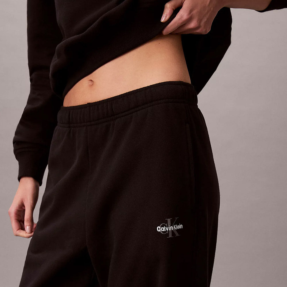 Cotton Blend Lounge Joggers - Black