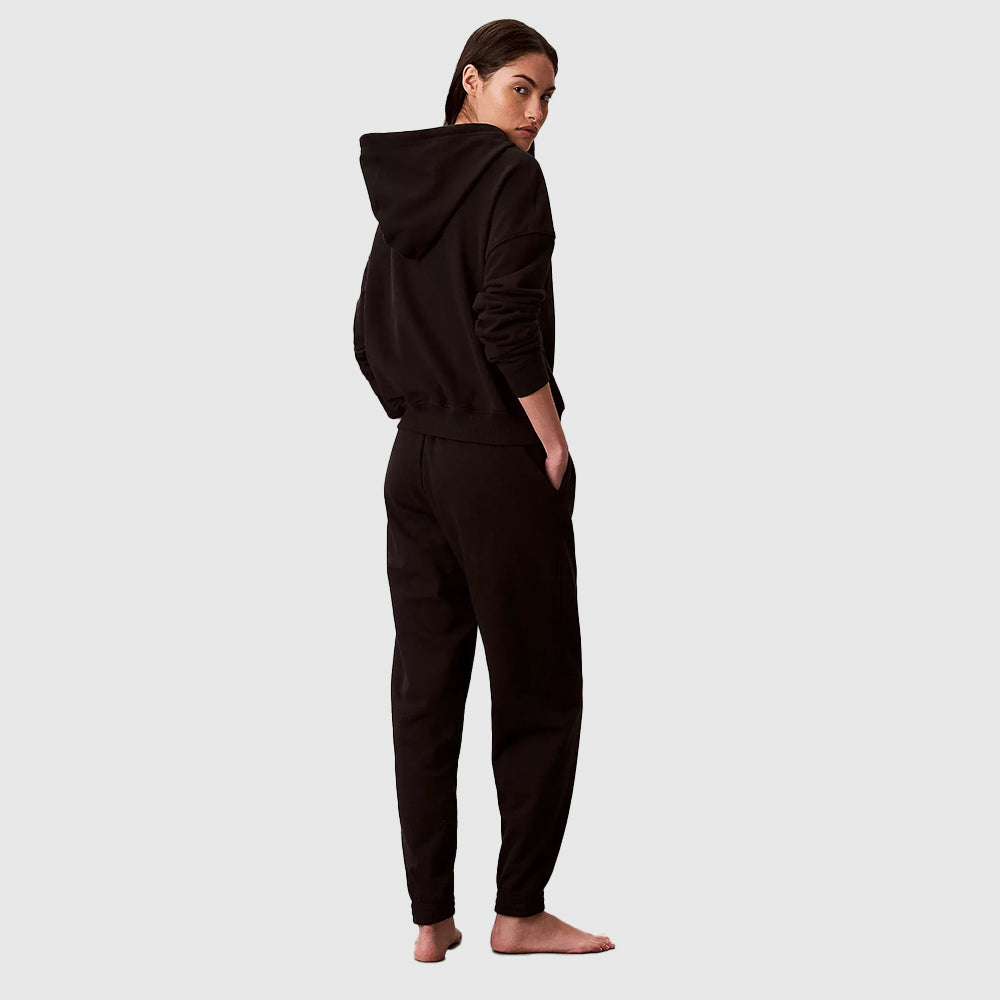 Cotton Blend Lounge Joggers - Black