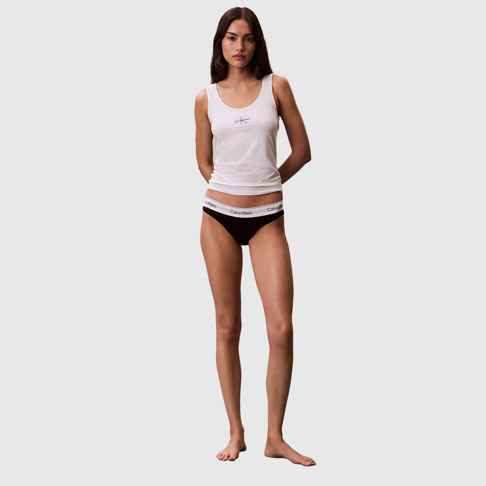 Cotton Stretch Tank Top - White