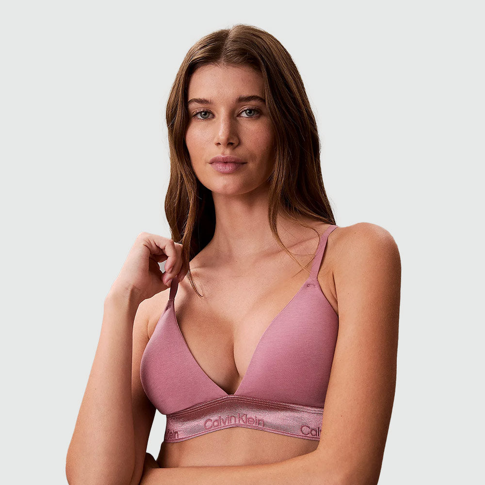 Metallic Lightly Lined Bralette - Mauve