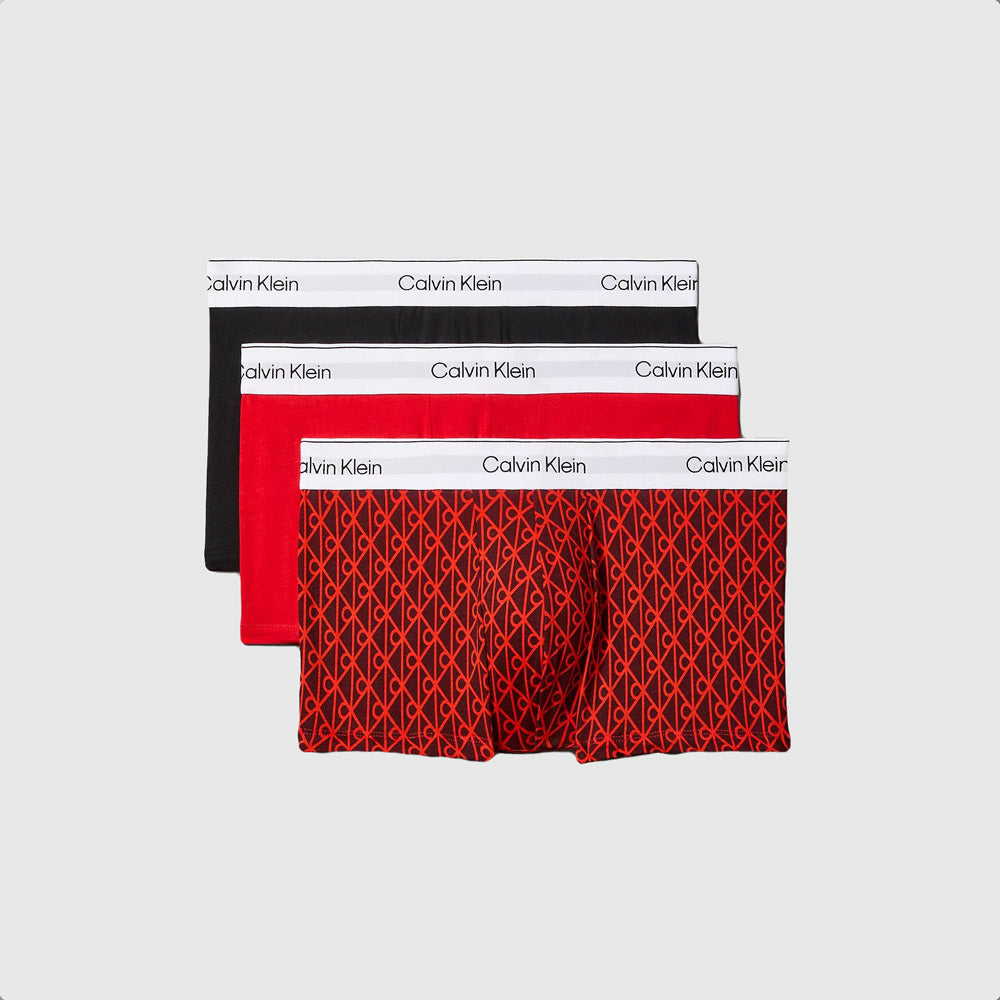 Calvin Klein 3 Pack Low Rise Trunk - Red Multi |ThirdBaseUrban